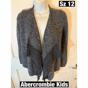 Abercrombie Kids Charcoal Open Front Lace Cardigan